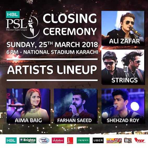 Pakistani Singers all set to shine at PSL3 closing ceremony