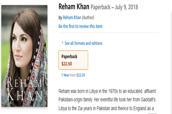 Reham Khan finally releases her book on Amazon