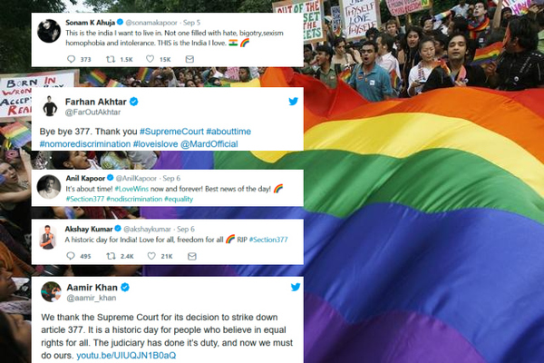 Bollywood celebs are jubilant as Indian SC legalize homosexuality