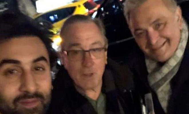 Rishi Kapoor, Ranbir Kapoor meet Robert De Niro in NYC