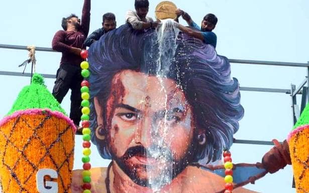 Indian film fans are stealing and pouring gallons of milk on film posters