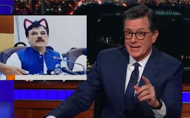 KP minister’s live-stream with ‘cat filter’; Stephen Colbert discussed the blunder