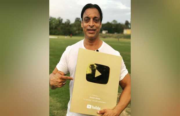 Shoaib Akhtar receives YouTube’s Golden Button