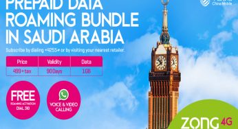 Zong 4G introduces Prepaid Data Roaming Bundle in Saudi Arabia