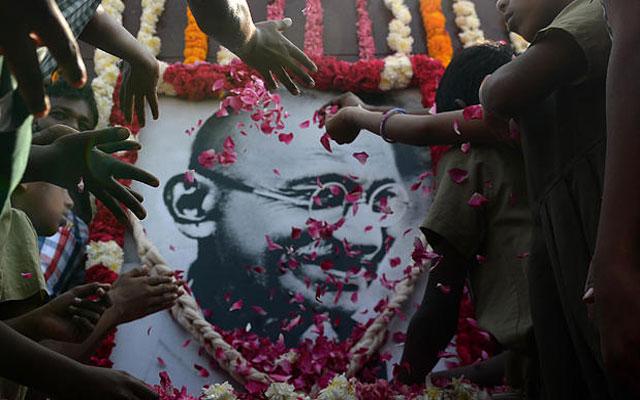 Mahatma Gandhi’s ashes stolen and photo defaced in central India