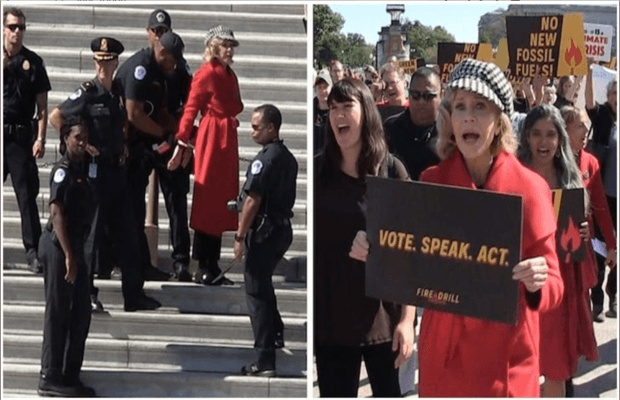 Jane Fonda gets arrested during climate Protest