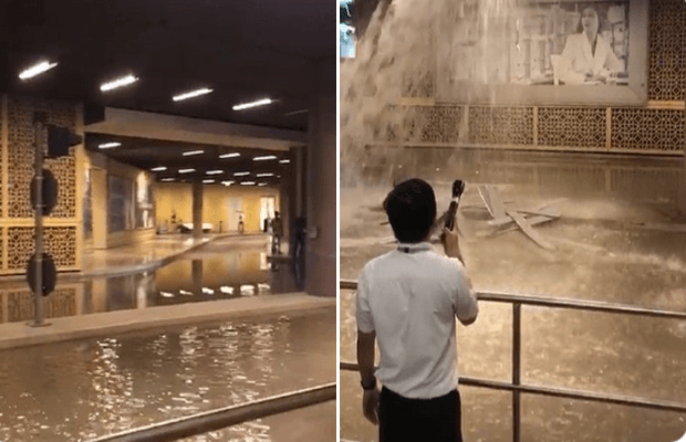 Video Water enters Dubai Mall