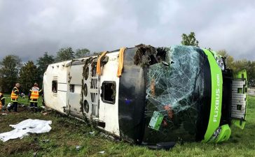 33 injured including 10 Britons as bus overturns in France