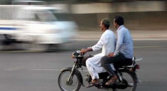 Pillion riding banned in Karachi and major cities of Sindh on Nov 6