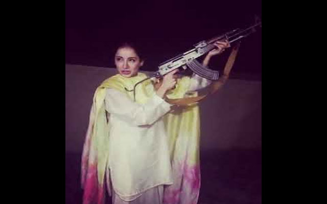 Sarwat Gillani aerial firing video with AK 47 goes viral on social media