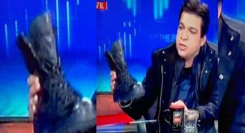 Faisal Vawda takes it to next level! Showcases military boot on live talk show