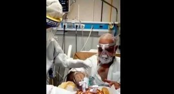 Peshawar: Doctor brings birthday cake for 71-year-old coronavirus patient in ICU fulfilling his wish