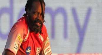 Gayle fined at IPL for flinging bat after missing century in the match