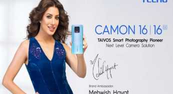 TECNO’s Ambassador Mehwish Hayat Brings the New Photography Phone CAMON 16