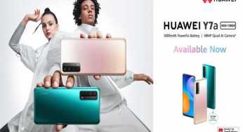 Up for Grabs – HUAWEI Y7a promises incredible charging speeds, a long lasting battery, a stellar 48MP Quad camera and a massive storage!