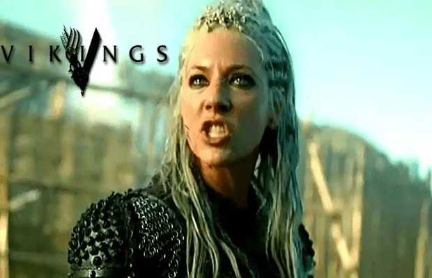 Katheryn Winnick Dons a Vikings Mask as She Urges Fans to Vote