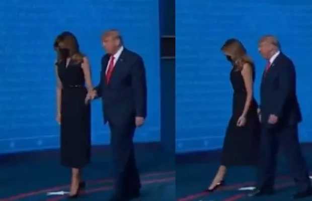 Melania Trump ‘pulls’ hand away from Donald Trump’s after the debate