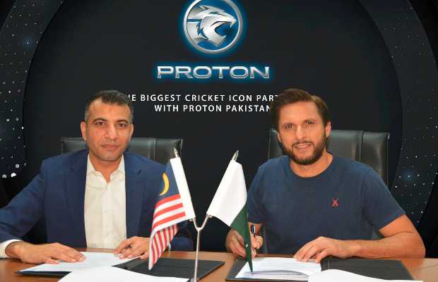 Alhaj Automotive Private Limited ropes in flamboyant all-rounder Shahid Afridi as brand ambassador for PROTON