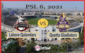 Lohore Qalandars vs Quetta Gladiators