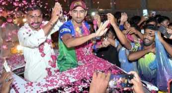 Shahnawaz Dahani receives a hero’s welcome in home town Larkana