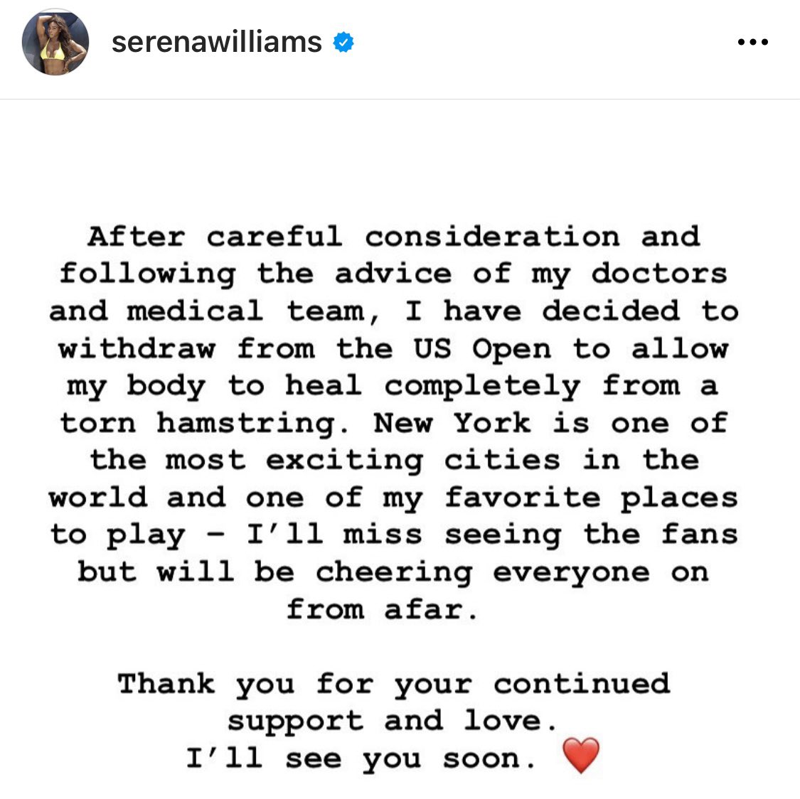 Serena Williams tweets