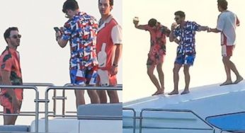 The Jonas Brothers spotted filming scenes on a yacht in Miami