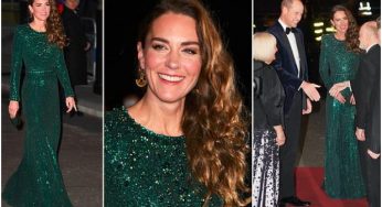 Duchess of Cambridge repeats her custom made gown from the Pakistan tour at Royal Variety Performance