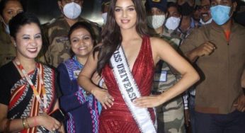 Miss Universe 2021 Harnaaz Sandhu returns home