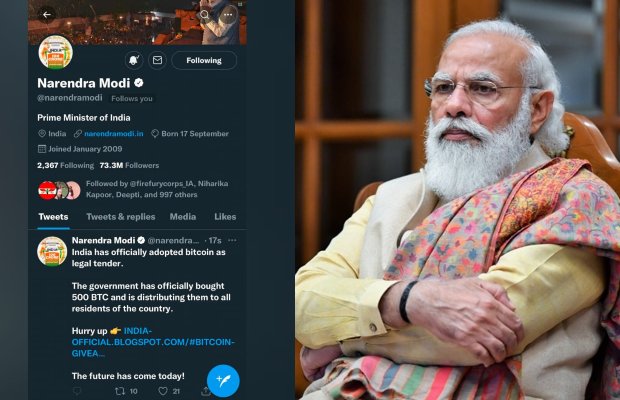 Modi twitter hacked