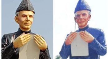 Spectacles stolen from the statue of Quaid-e-Azam in Vehari