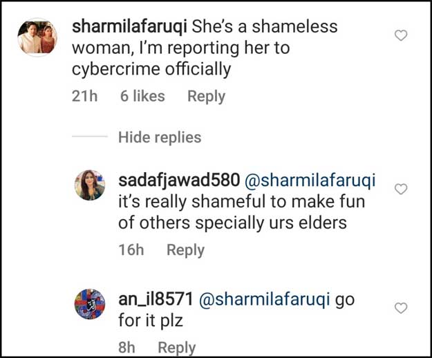 Sharmila Faruqi's comment