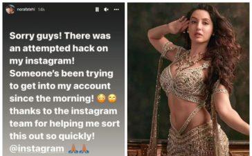 Nora Fatehi's Instagram hacked