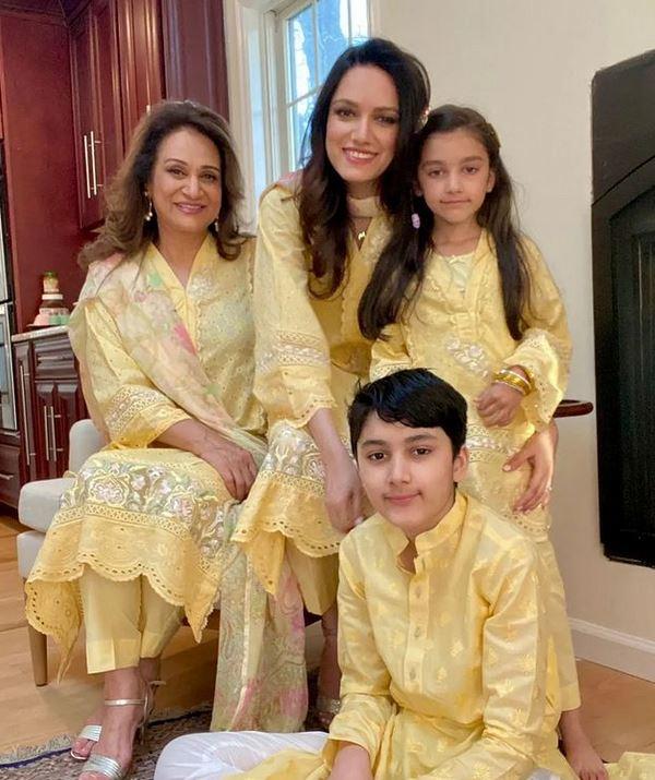 Bushra Ansari with family