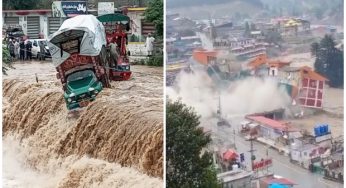 Scenes of destruction in Kalam, Sawat; Raging floodwaters sweep away buildings