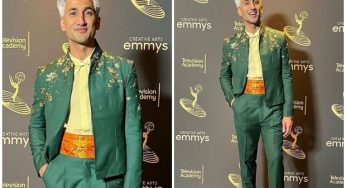 Tan France once again opts for Mohsin Naveed Ranjha’s attire for the Emmy Awards