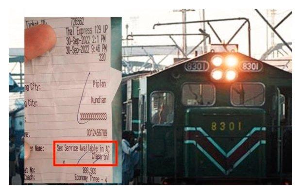 ‘Sex service available in AC class’, hackers post altered text on Pakistan Railways’ tickets
