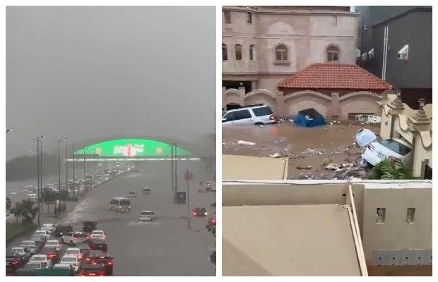 Rain Storms in Jeddah: Roads washed out, schools closed, flights delayed
