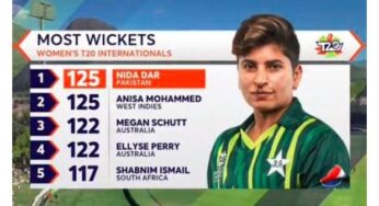 Nida Dar equals world record for most T20I wickets