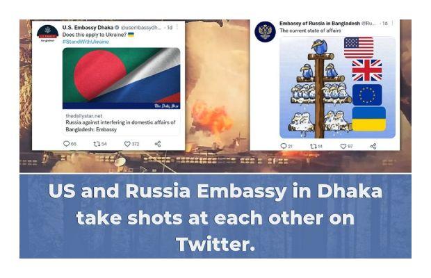 Diplomatic tensions in Dhaka after American & Russian embassies engage in a “Twitter war” over next elections in Bangladesh