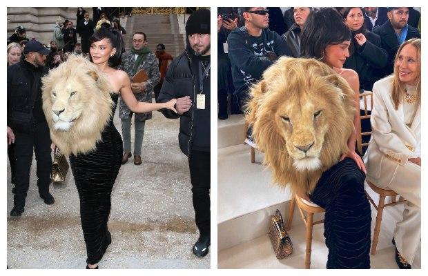 Kylie Jenner slammed for wearing a lion head dress at Paris Fashion Week