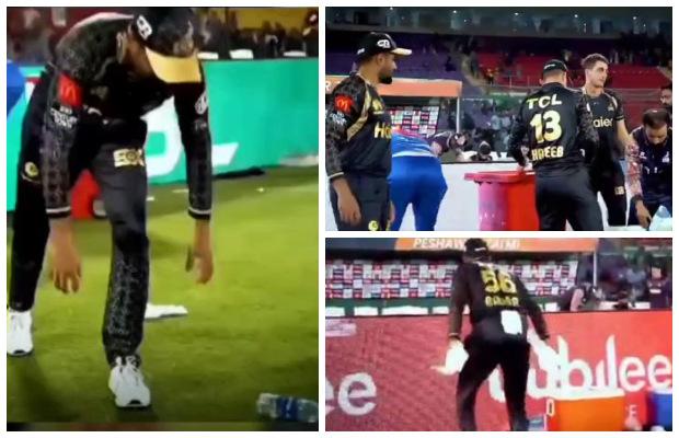 Babar Azam and others cleaning stadium after the #PZvsKK match win the internet