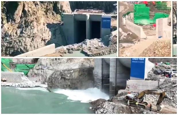 Indus River’s course diverted into a tunnel at Dasu Hydropower Project site