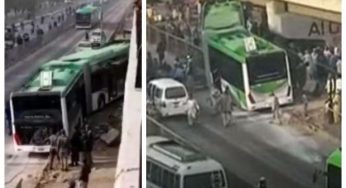 Karachi: Green Line bus crashes into footpath while saving child