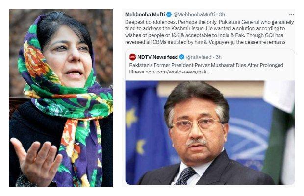 Mehbooba Mufti on Pervez Musharraf’s demise: “Only Pak general who who genuinely tried to address the Kashmir issue”