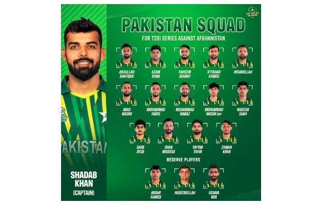 PCB announces squad for Afghanistan T20I series, Shadab Khan named captain