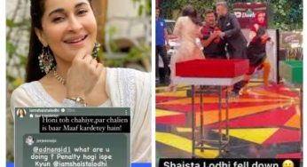 Shaista Lodhi takes a tumble during live game show and guess what