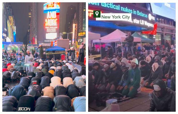 Taraweeh prayers held at Times Square, New York, for the second time in the United States