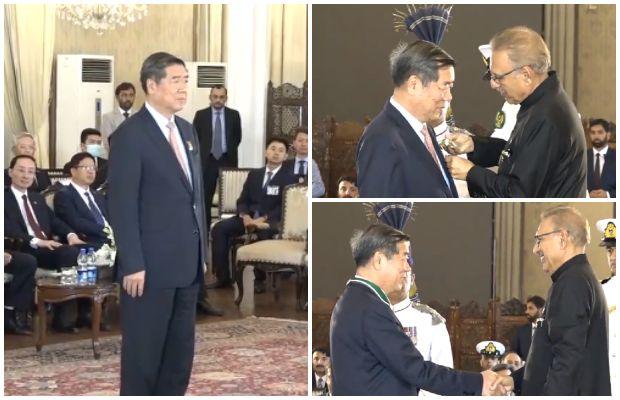 President Alvi confers Hilal-i-Pakistan on Chinese Vice Premier He Lifeng