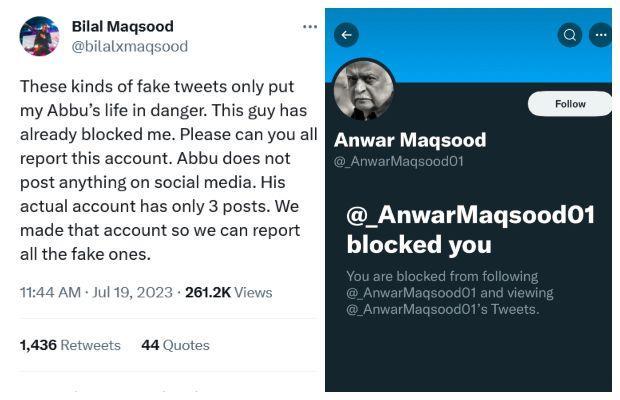 Beware of the fake Twitter account impersonating Anwar Maqsood