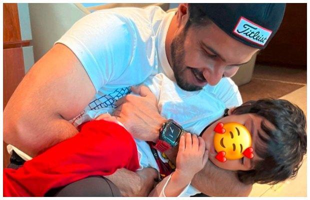 Feroze Khan on netizens’ radar for posting a Lip-Locked photo with his 4-year-old son